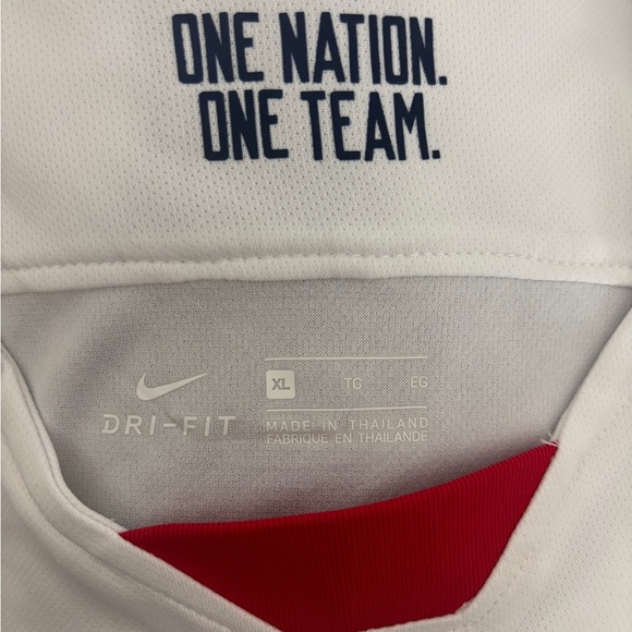 Nike White Soccer Jersey with Red and Blue Details - Picture 5 of 5